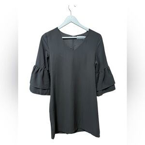 🟠Belongsci Black Ruffle Sleeve Dress – XS